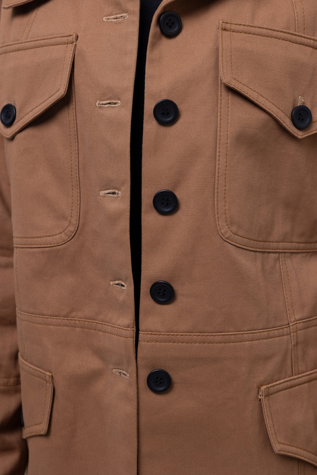 Cotton Twill Fitted Utility Jacket