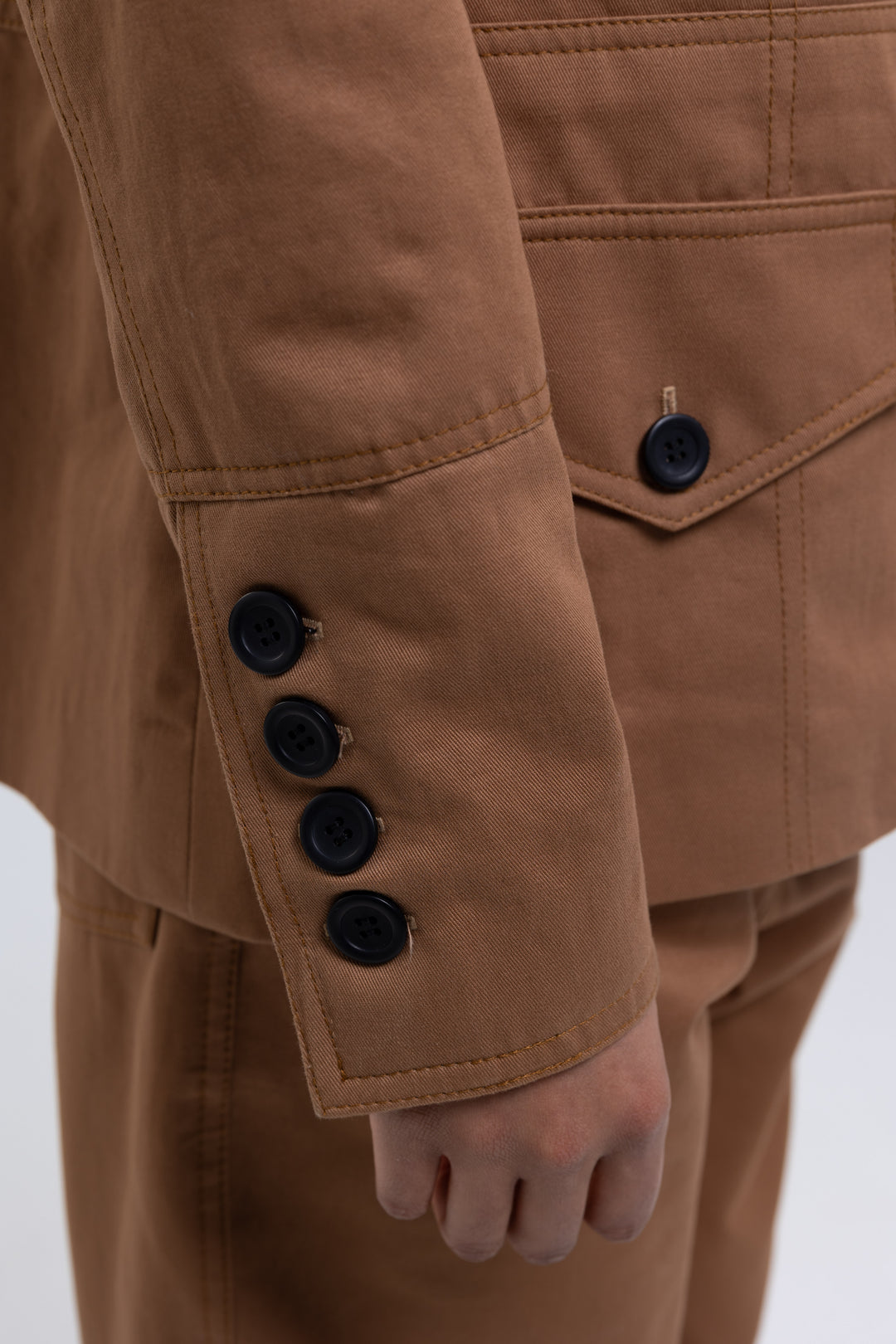 Cotton Twill Fitted Utility Jacket