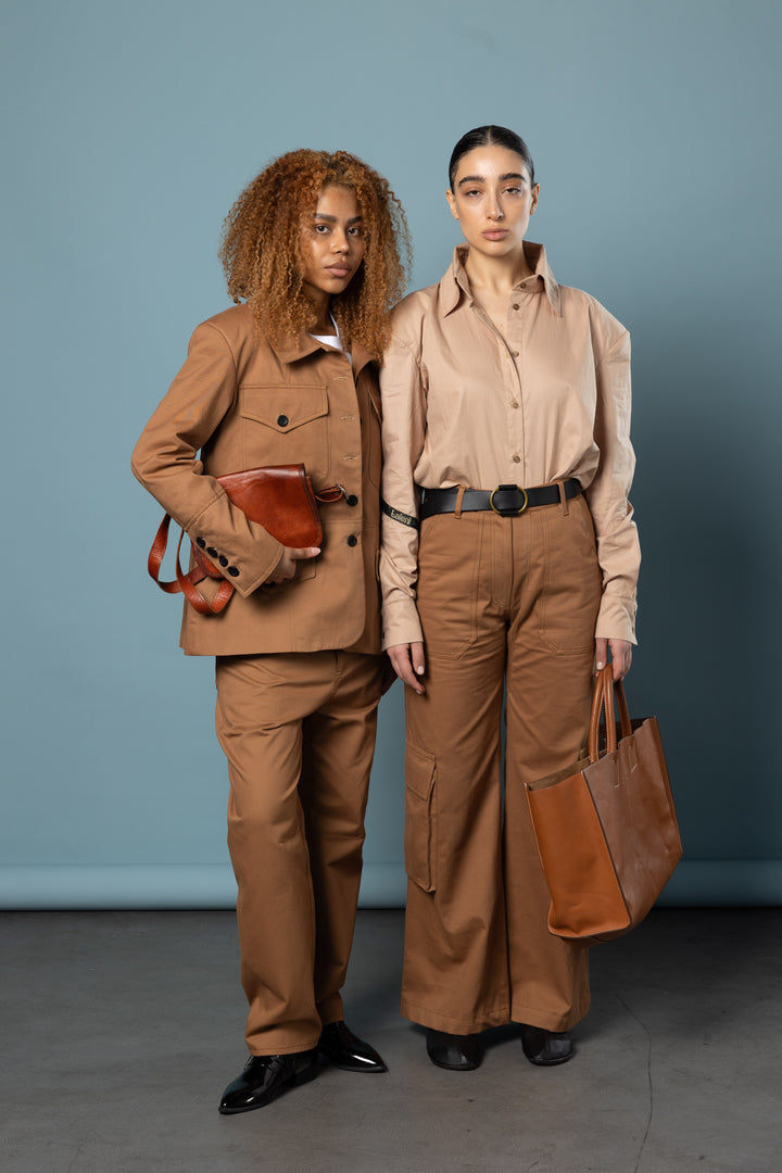 Cotton Twill Fitted Utility Jacket