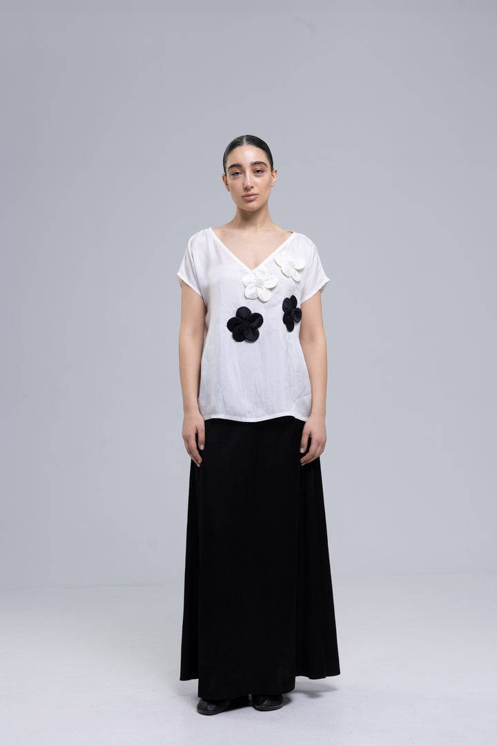 Mulberry Silk V-Neck Blouse