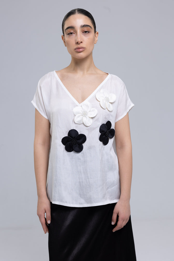 Mulberry Silk V-Neck Blouse