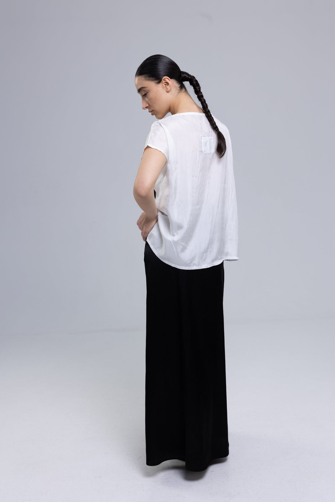 Viscose Satin A-Line Maxi Skirt