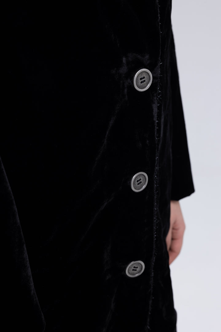 Mulberry Silk Velvet Luxury Coat
