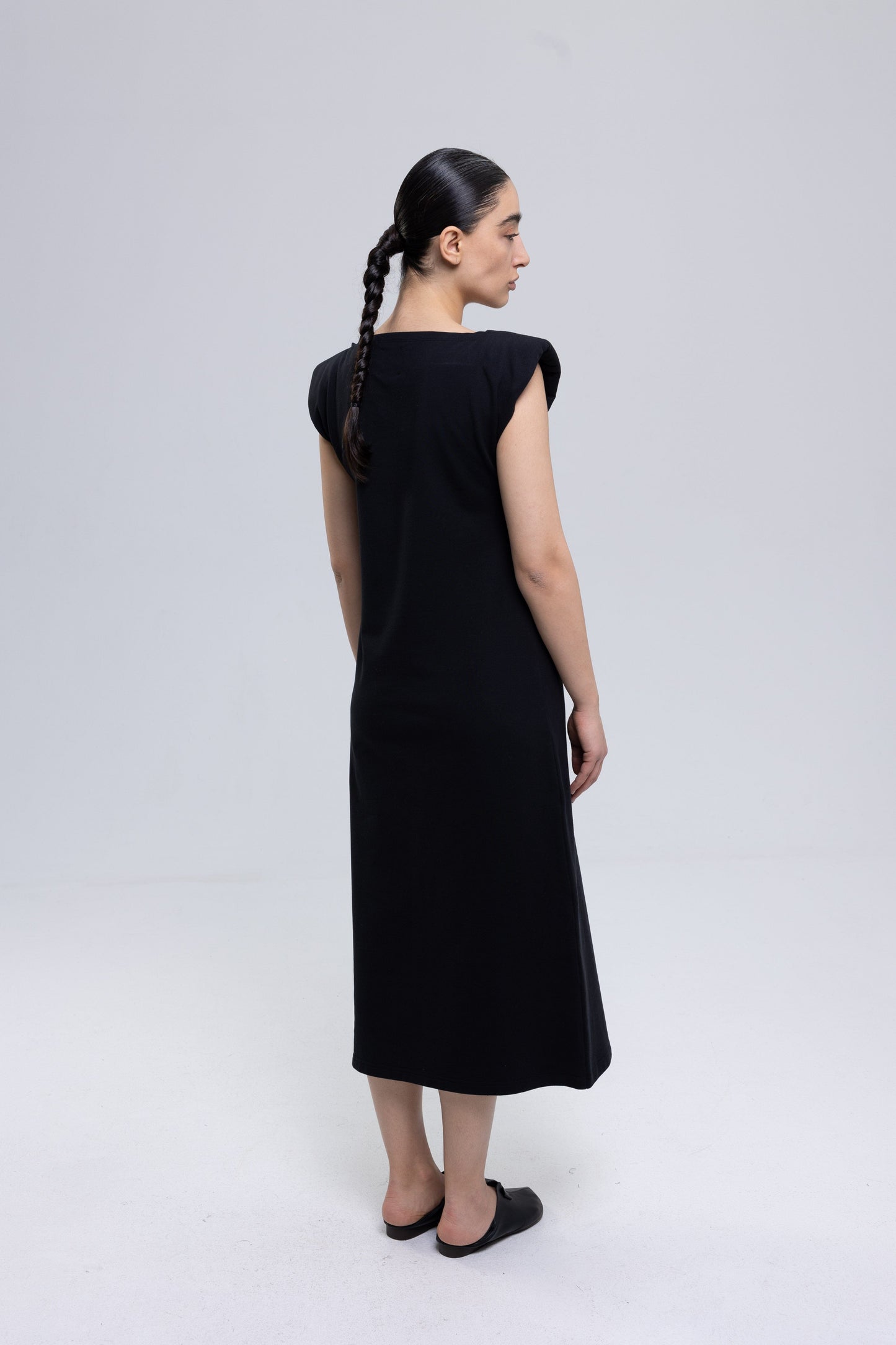 French terry cotton high quality dress with handmade flower