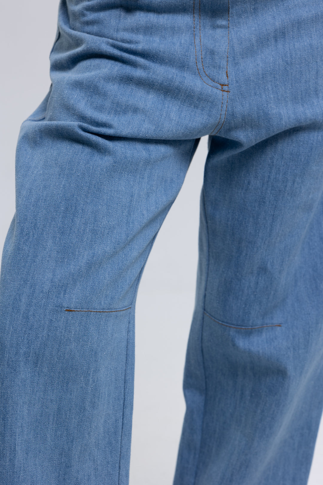 High-Rise Tapered Denim Trousers