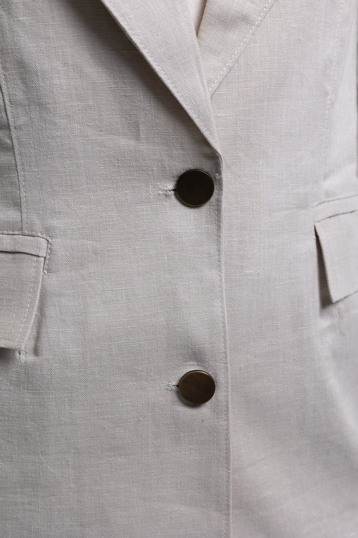 Classic Linen Longline Blazer