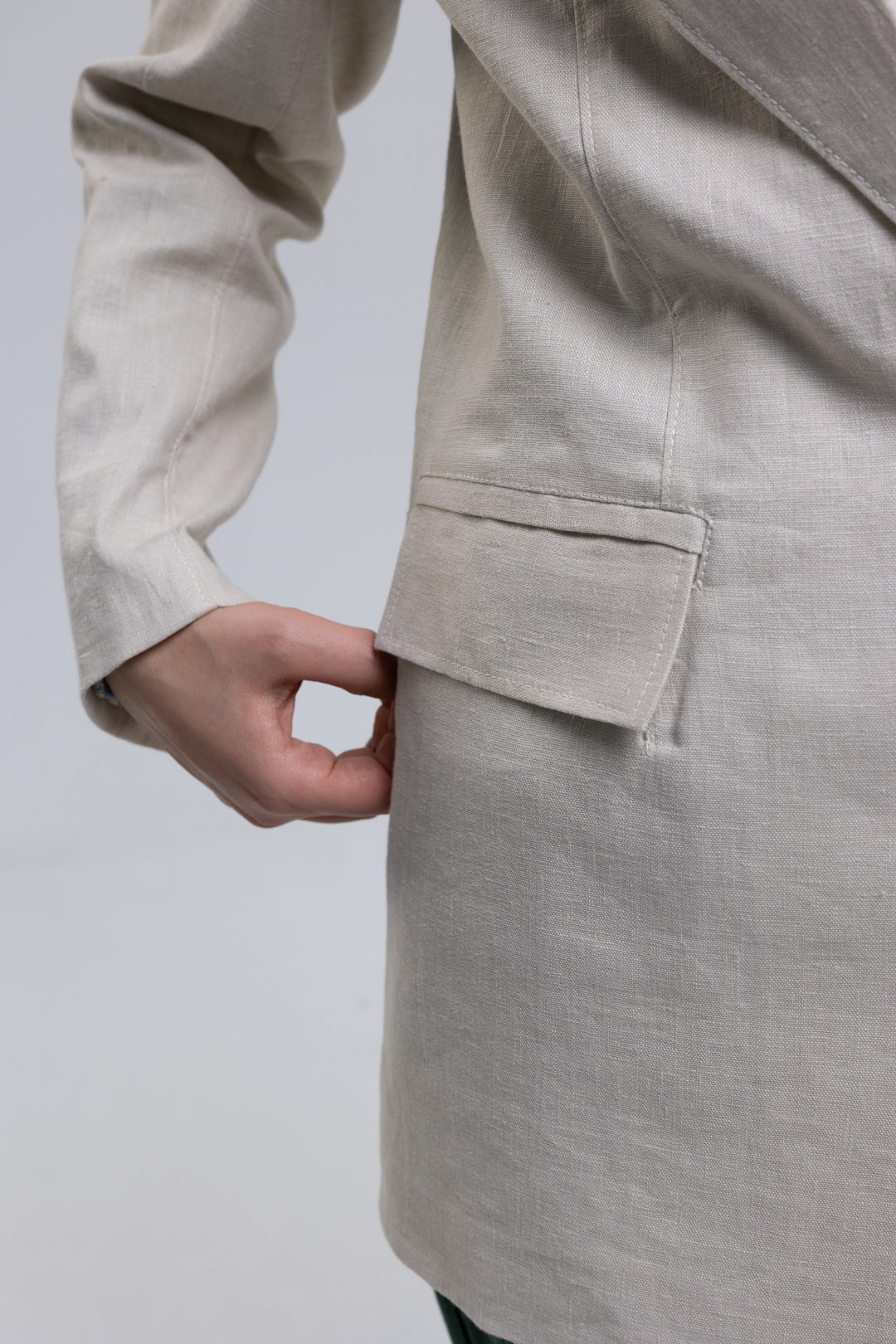 Classic Linen Longline Blazer