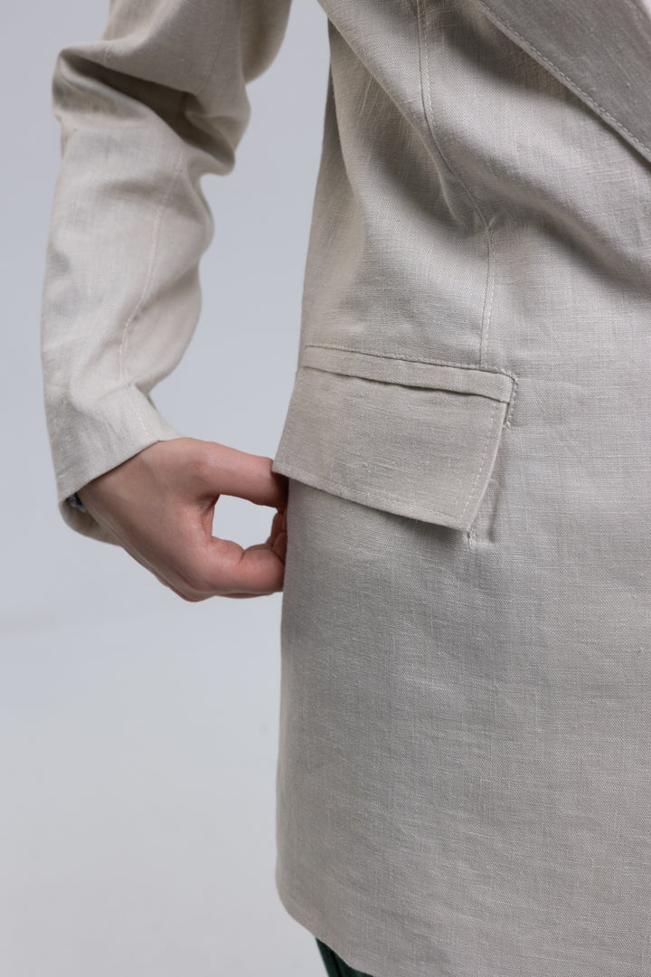Classic Linen Longline Blazer