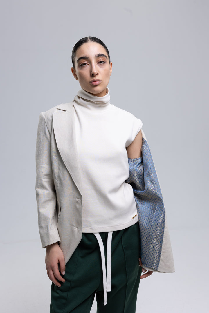 Classic Linen Longline Blazer