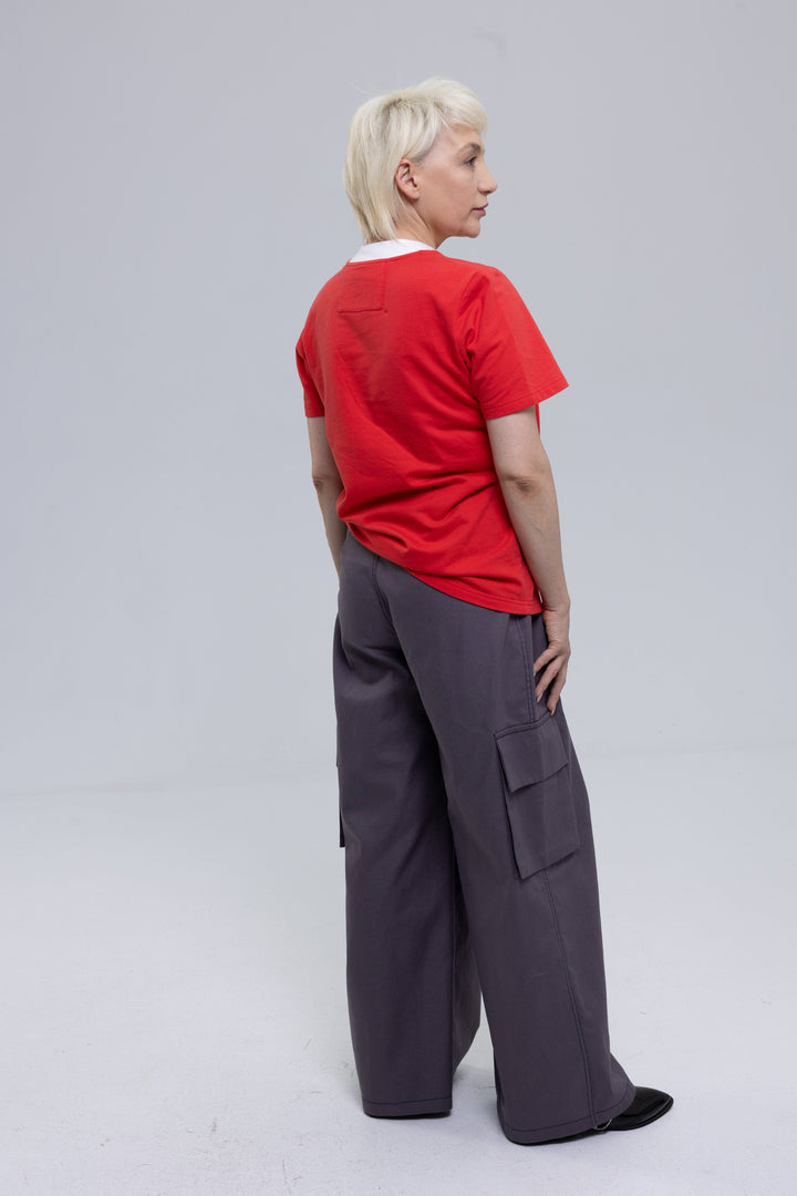 Wide-Leg Soft Cotton Canvas Cargo Trousers