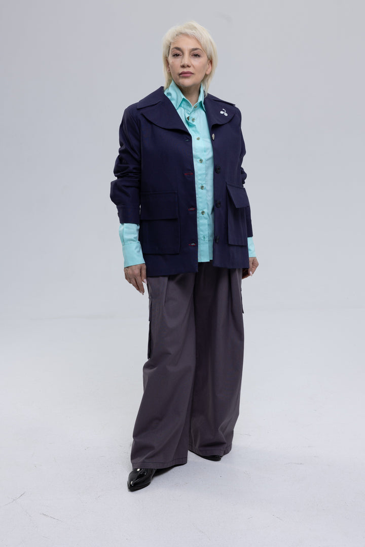 Soft Cotton Canvas Blazer