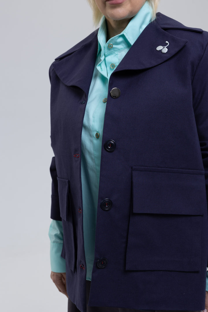 Soft Cotton Canvas Blazer