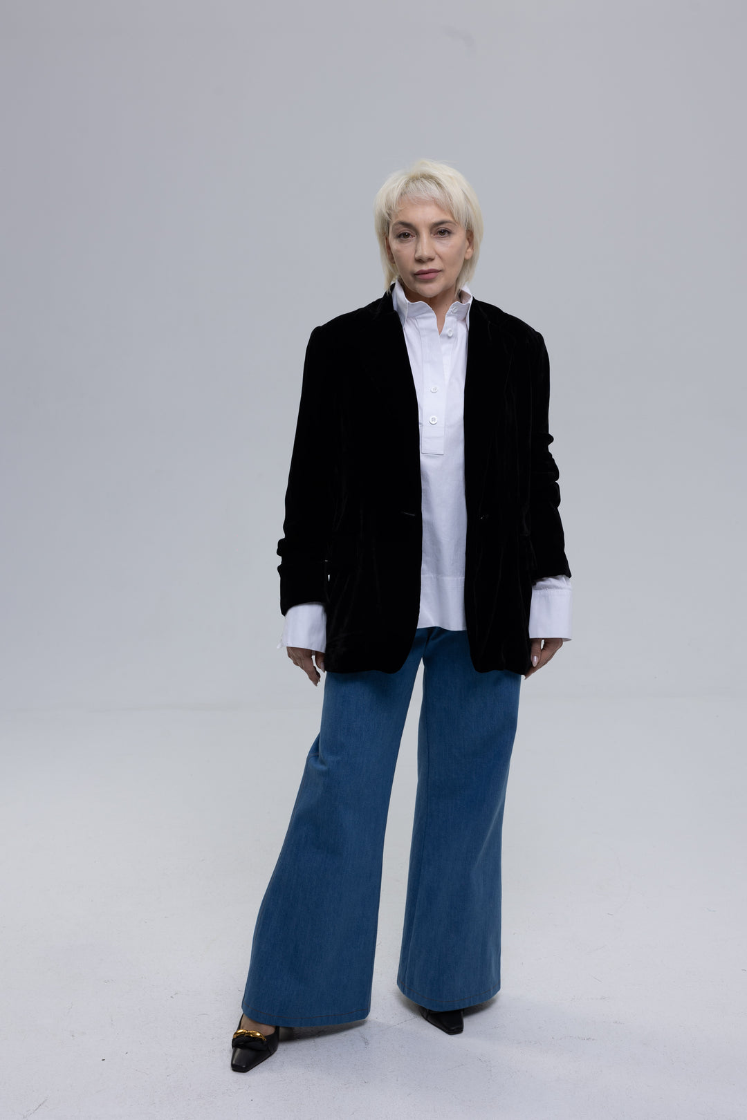 Mulberry Silk Velvet Single-Breasted Blazer