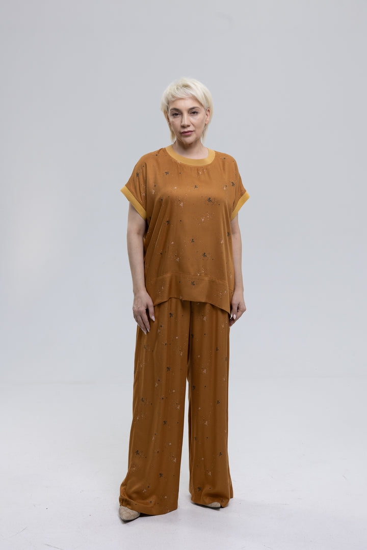 Viscose Wide-Leg Pants Ensemble