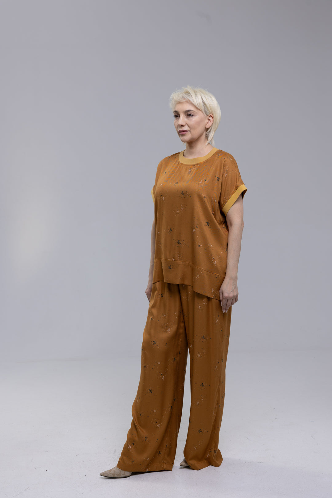 Viscose Wide-Leg Pants Ensemble