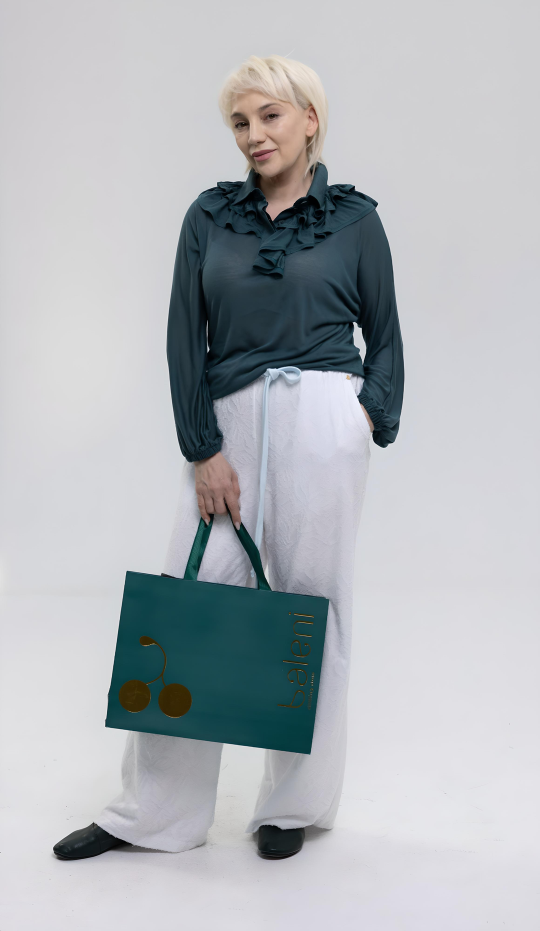 Knit Jacquard Sheer Wide-Leg Pants