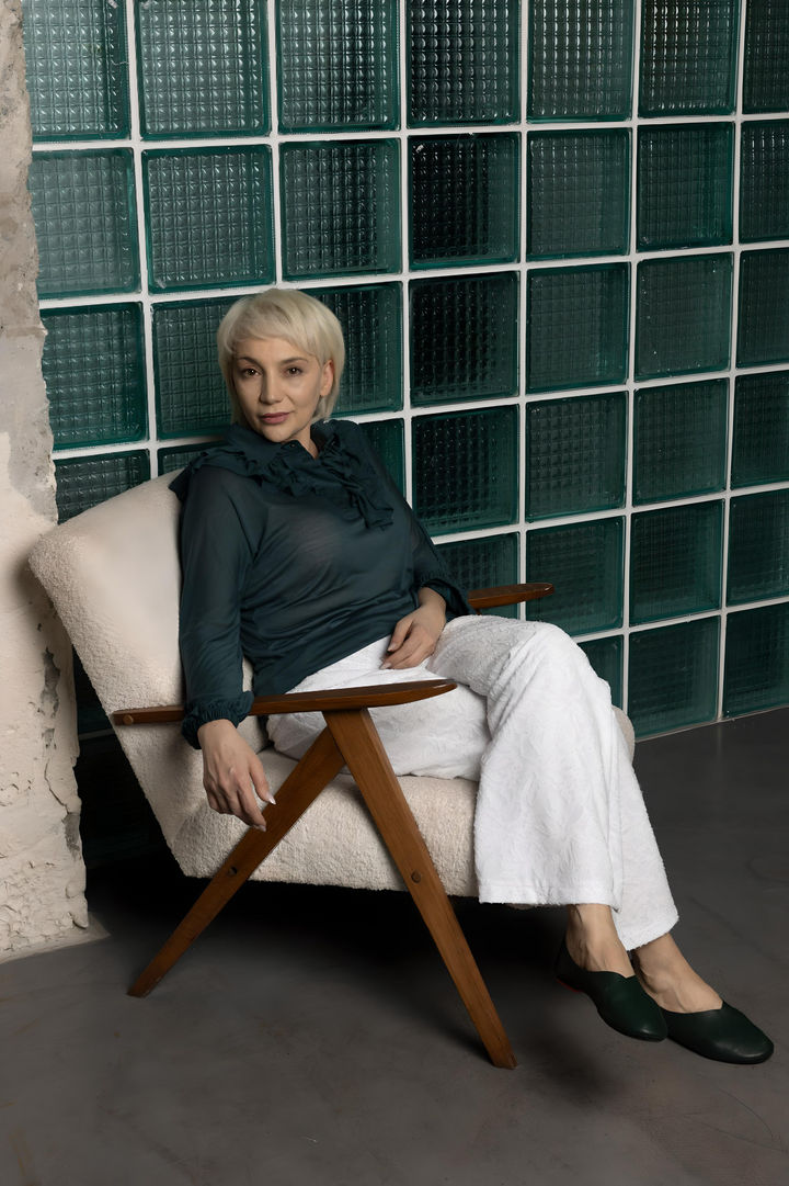 Knit Jacquard Sheer Wide-Leg Pants