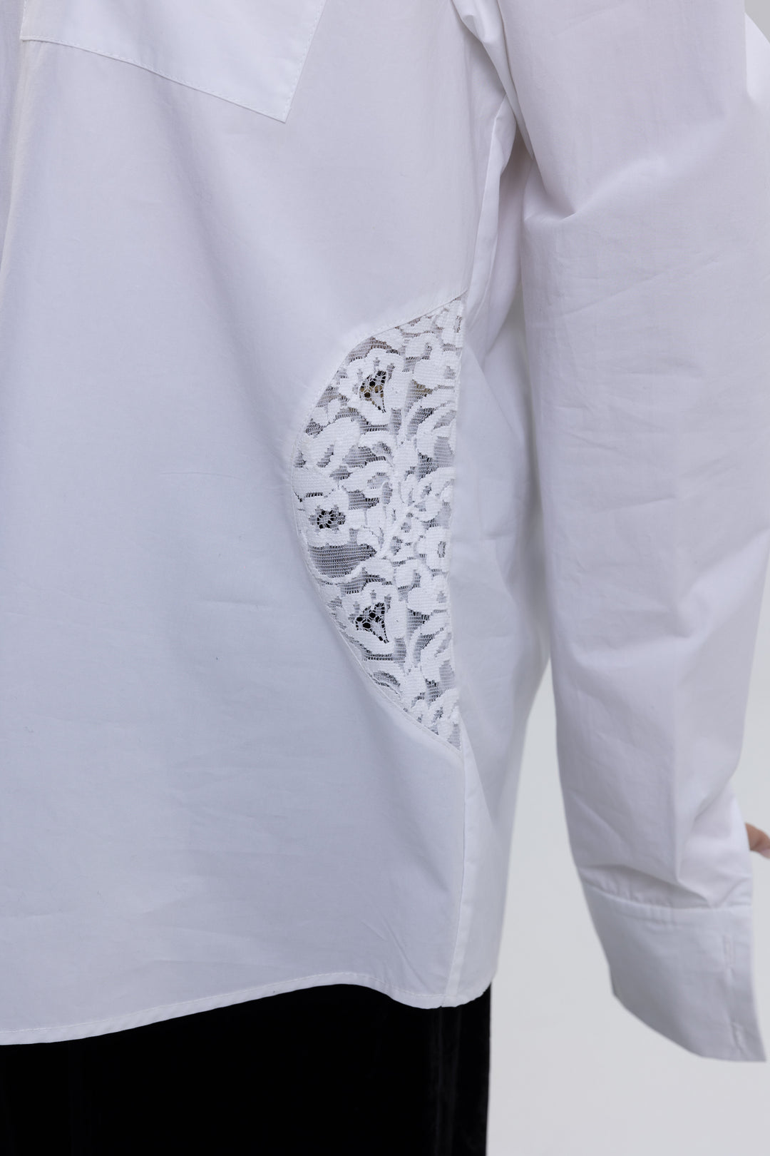 Cotton Laced Inset Shirt