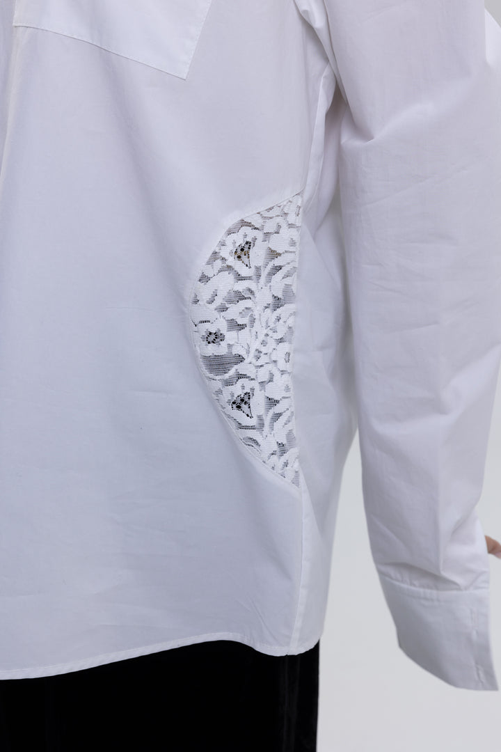 Cotton Laced Inset Shirt