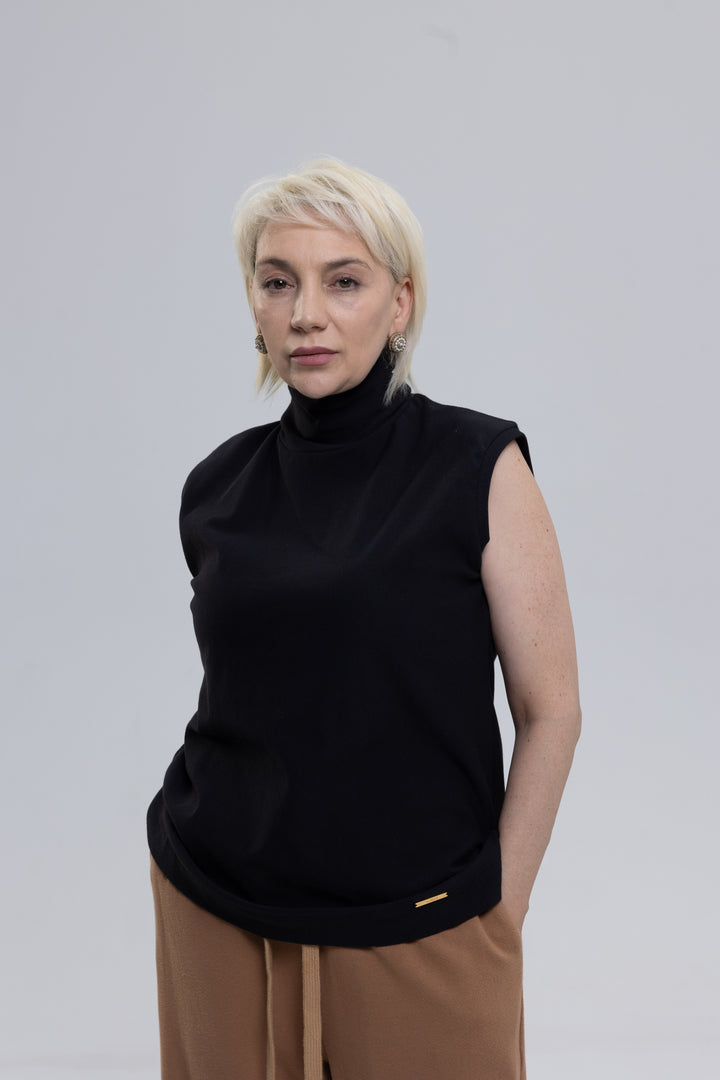 Soft Organic Cotton Eco Jersey Turtleneck Top