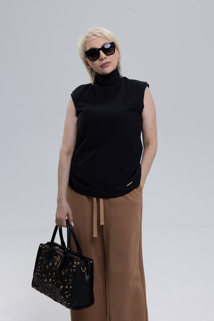 Soft Organic Cotton Eco Jersey Turtleneck Top
