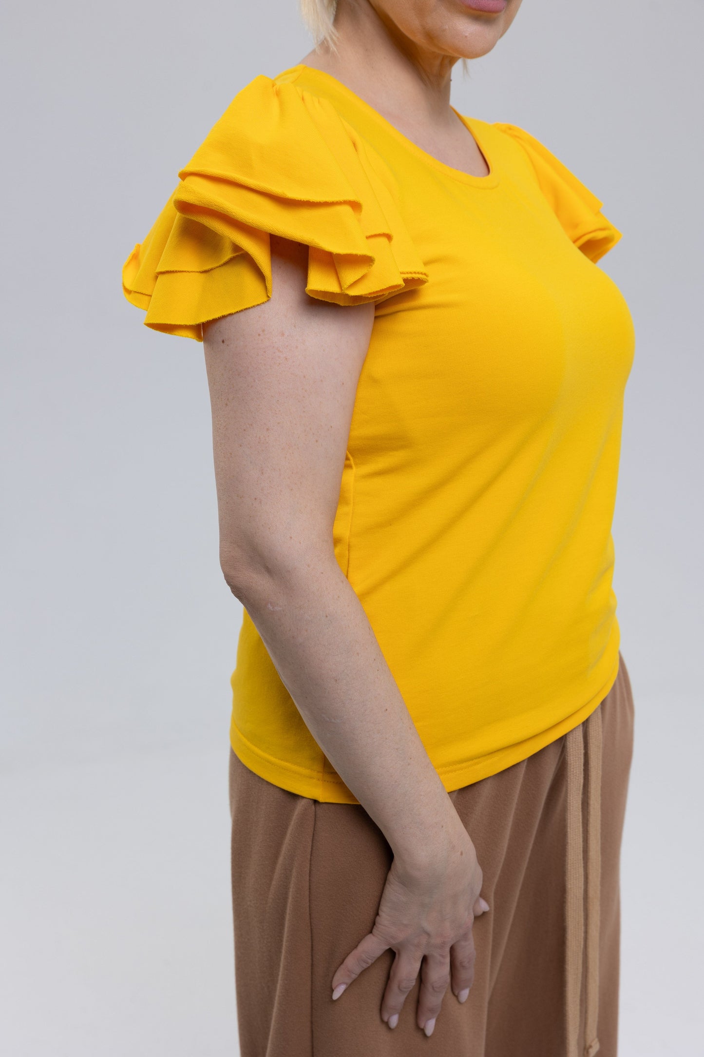 French terry cotton elastane top
