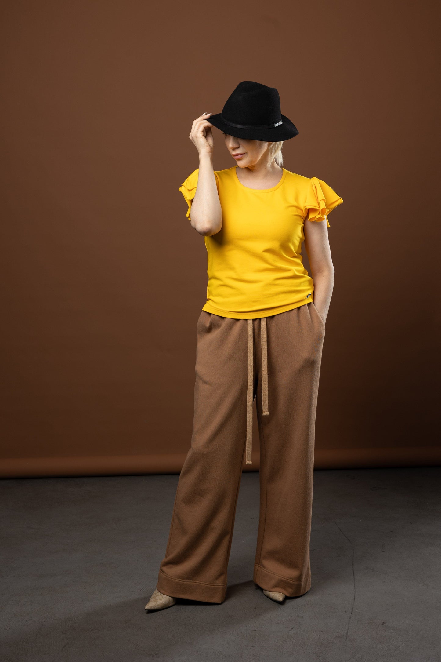 French terry cotton elastane top