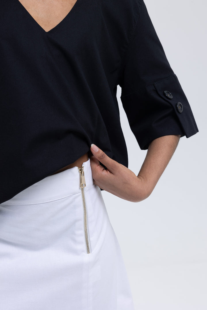 Soft Cotton Canvas Skirt Ensemble