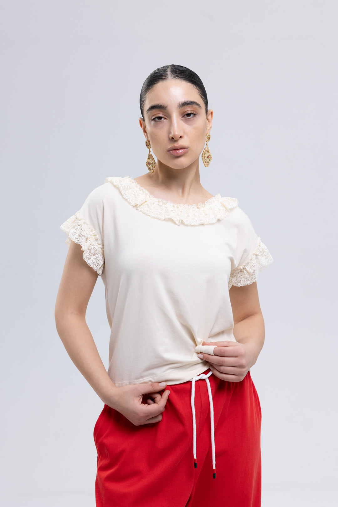 Spandex Cotton Casual Blouse
