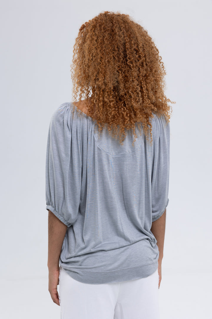 Lightweight Sheer Cotton Jersey Blouse