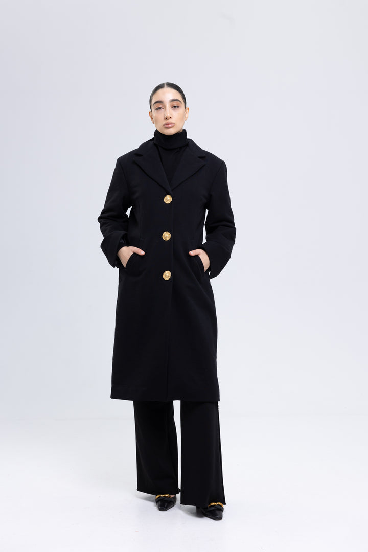 Single-Breasted Heavy Cotton Coat