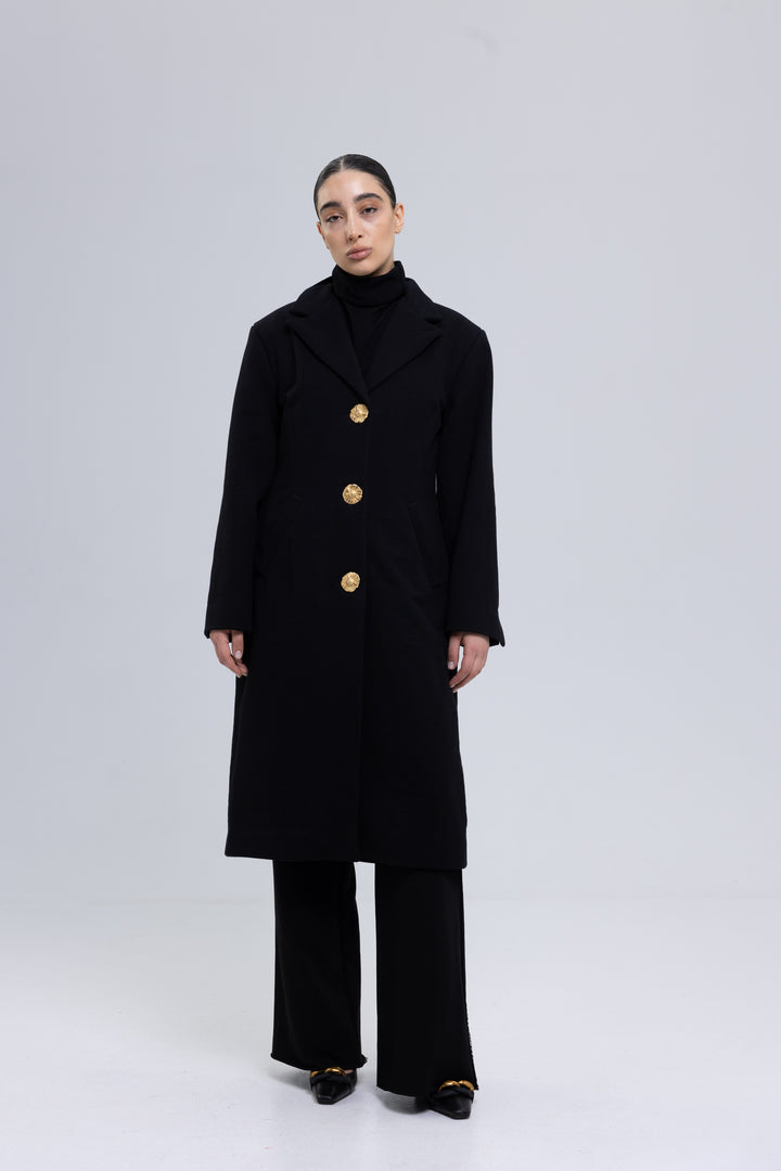 Single-Breasted Heavy Cotton Coat