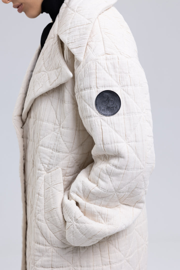 Single-Breasted Quilt Jacquard Cotton Coat