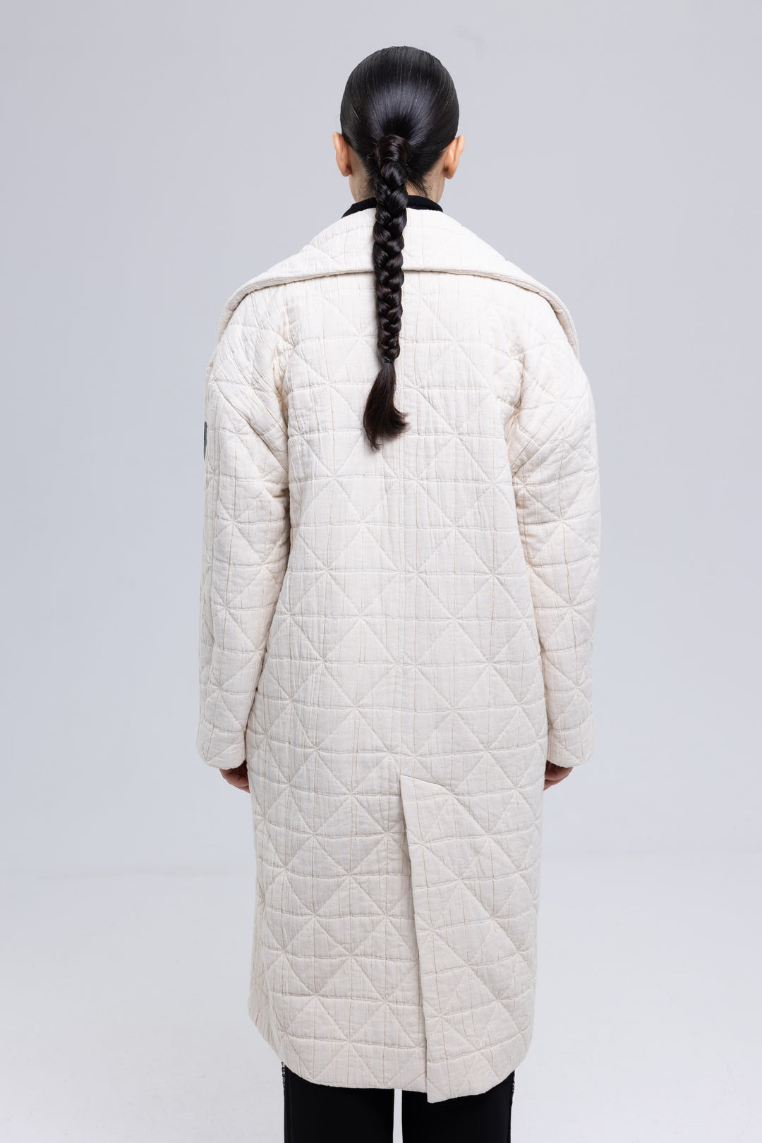 Single-Breasted Quilt Jacquard Cotton Coat