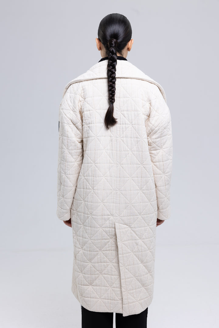 Single-Breasted Quilt Jacquard Cotton Coat