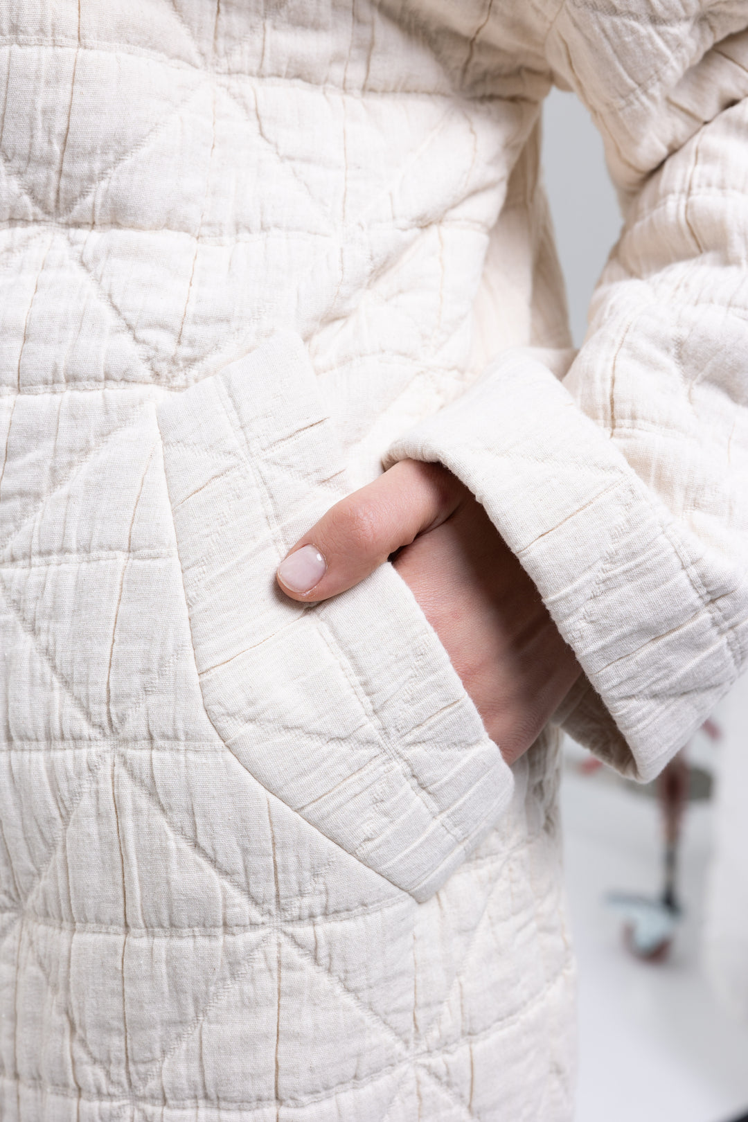 Single-Breasted Quilt Jacquard Cotton Coat