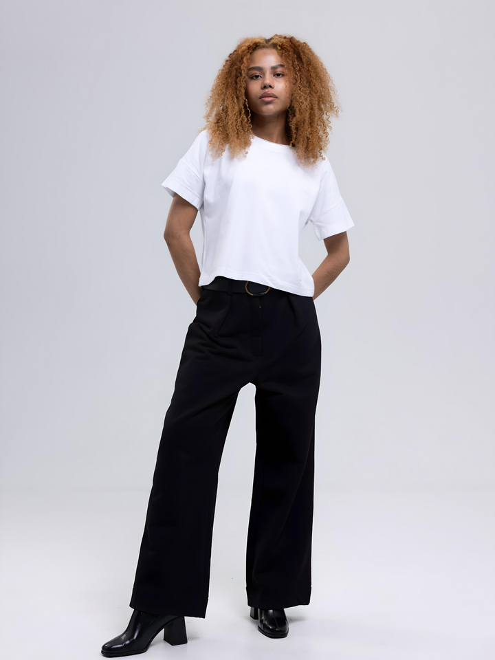 Casual Cropped Cotton T-Shirt