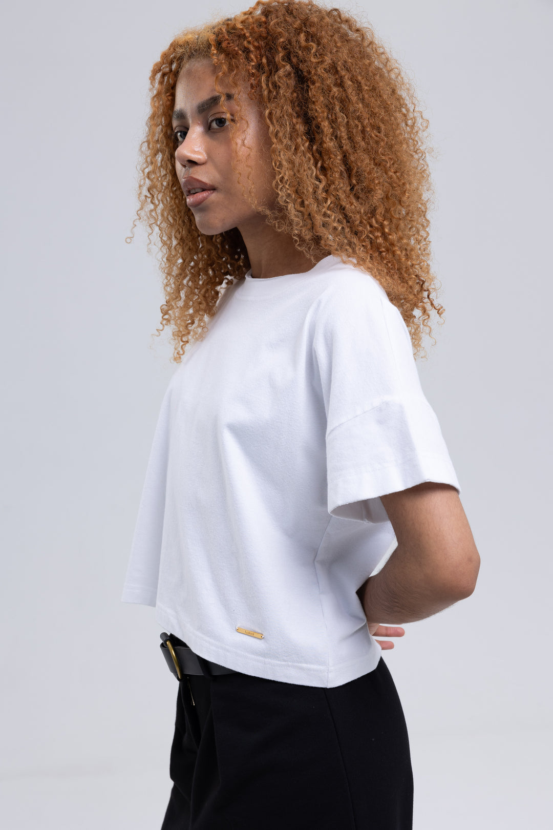 Casual Cropped Cotton T-Shirt
