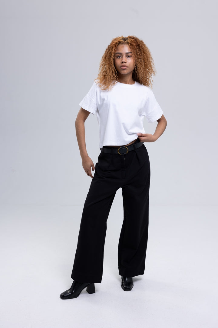 Wide-Leg Virgin Cotton Heavy Trousers