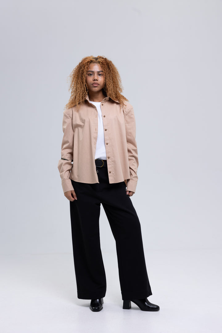 Wide-Leg Virgin Cotton Heavy Trousers