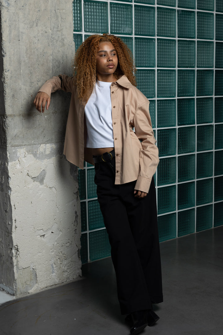 Wide-Leg Virgin Cotton Heavy Trousers
