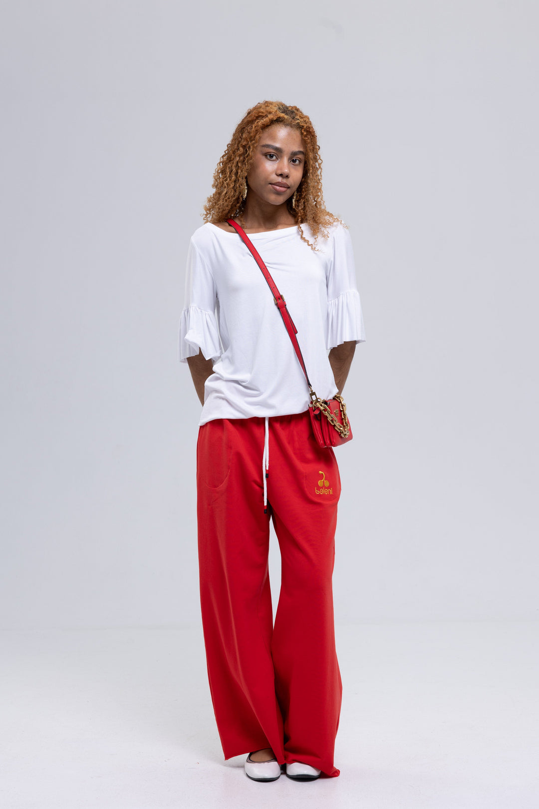 Wide-Leg French Terry Cotton Pants