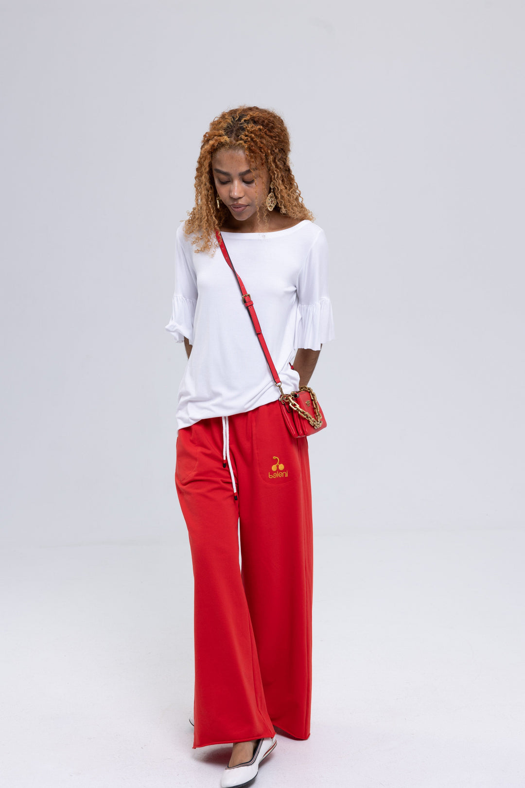 Wide-Leg French Terry Cotton Pants