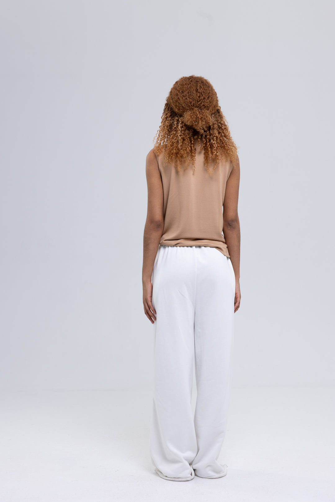 Cotton Jersey Ruffled Turtleneck Blouse