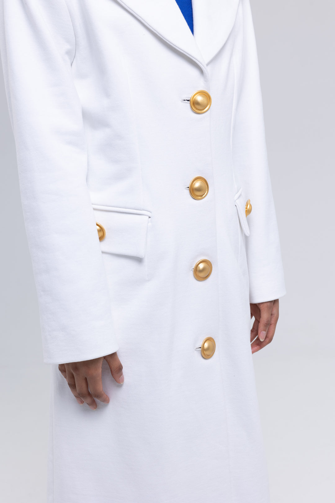 Heavy Cotton Tailored Long Single-Breasted Coat