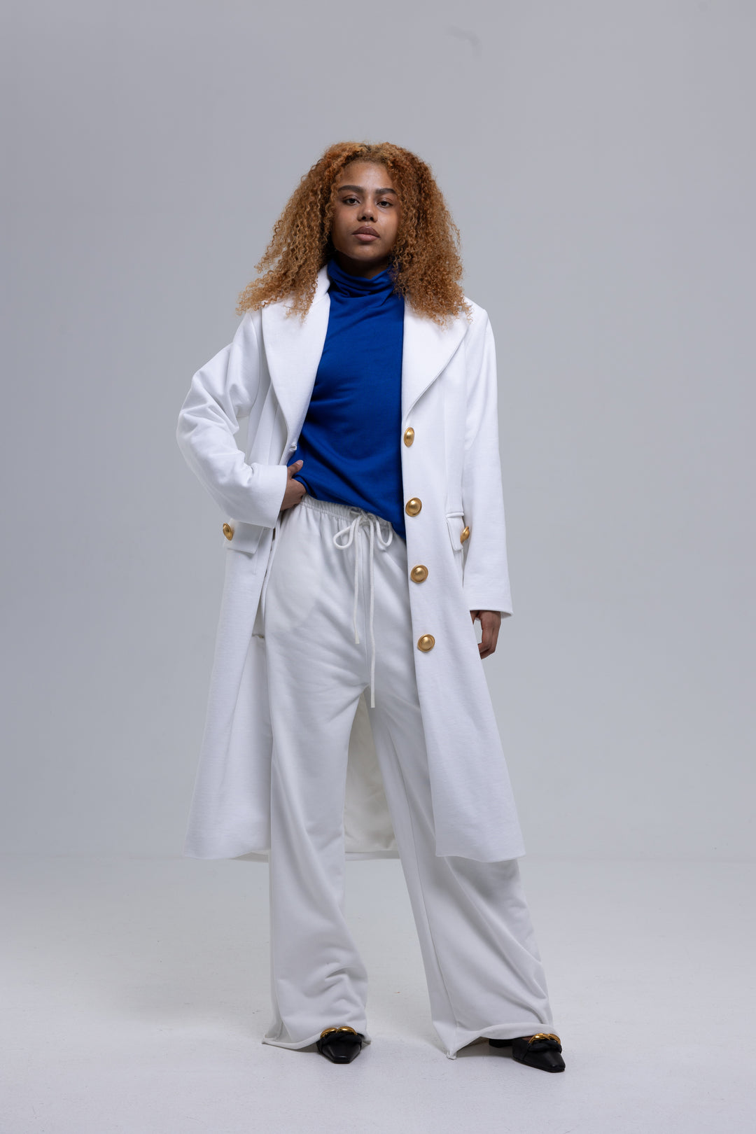Heavy Cotton Tailored Long Single-Breasted Coat