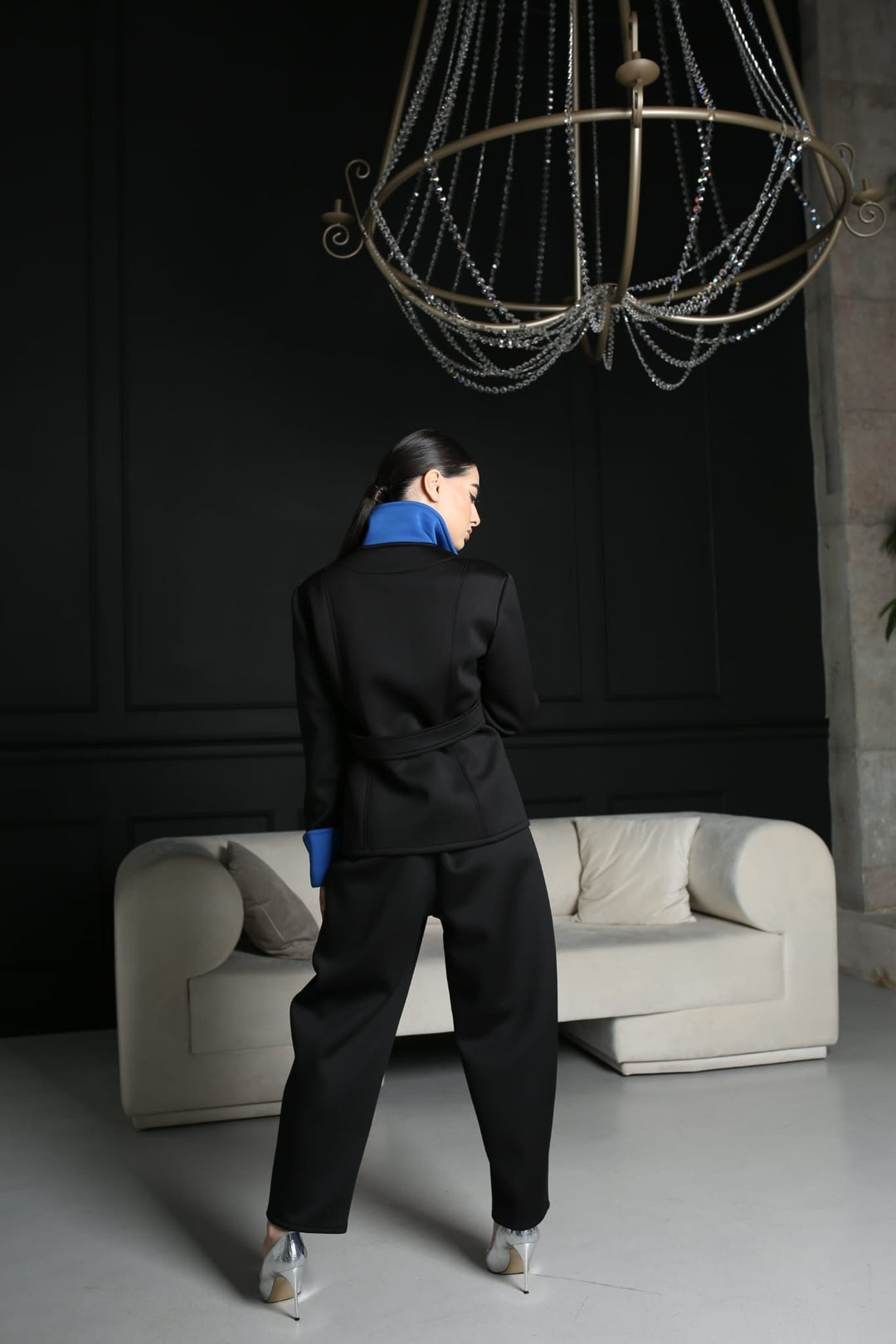 Space cotton luxury woven pants ensemble - Baleni