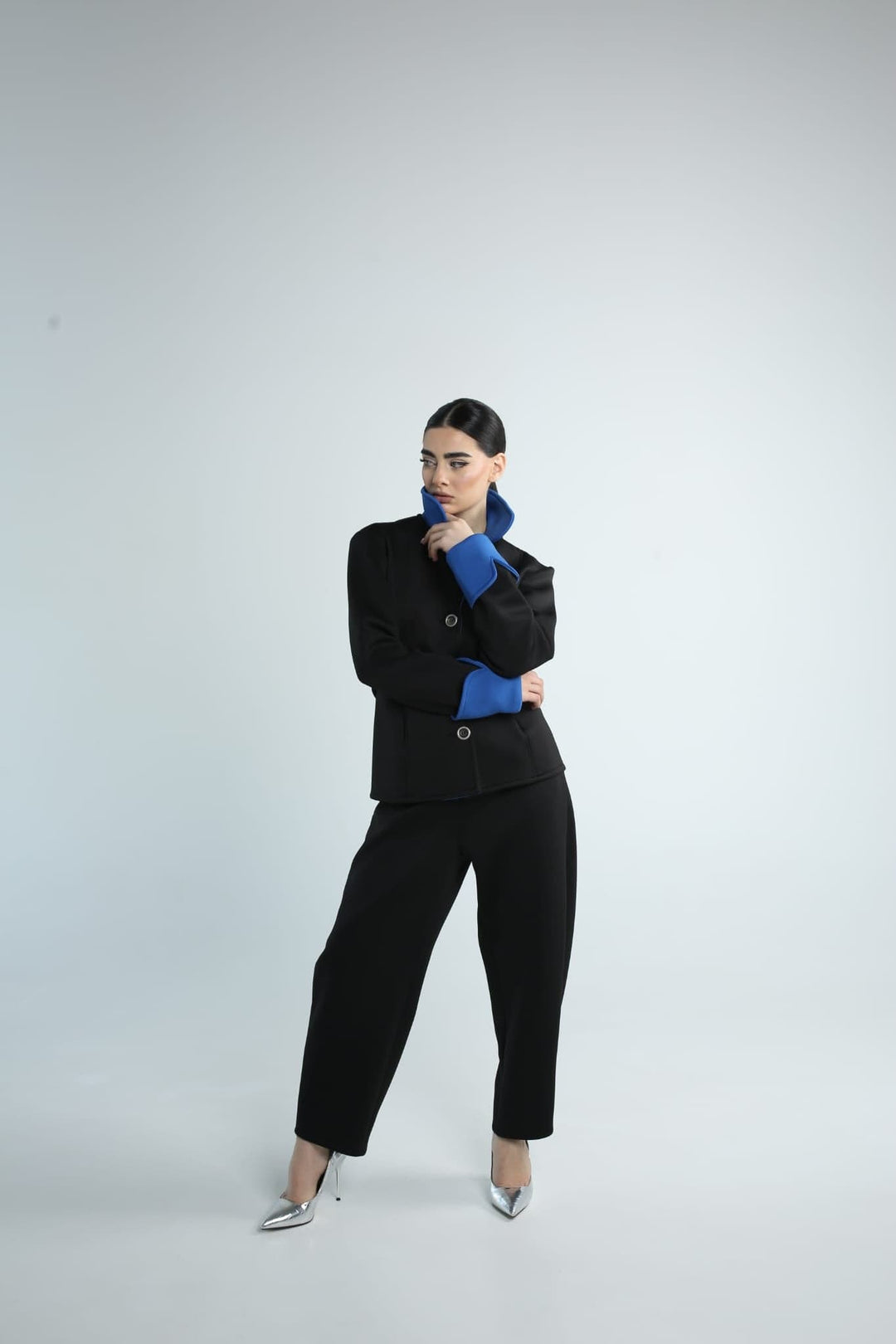 Space cotton luxury woven pants ensemble - Baleni
