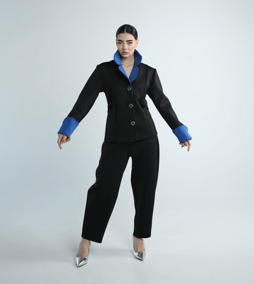 Space cotton luxury woven pants ensemble - Baleni