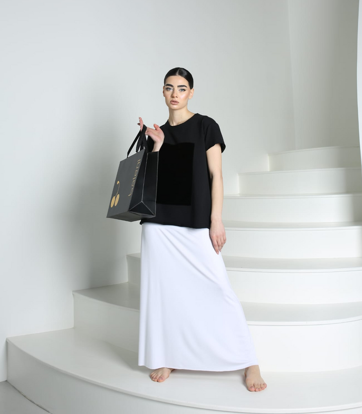 Hemp Spandex French Terry Maxi Skirt